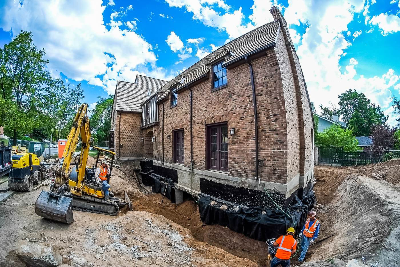 The house held on supports while a chapter room was dug beneath it